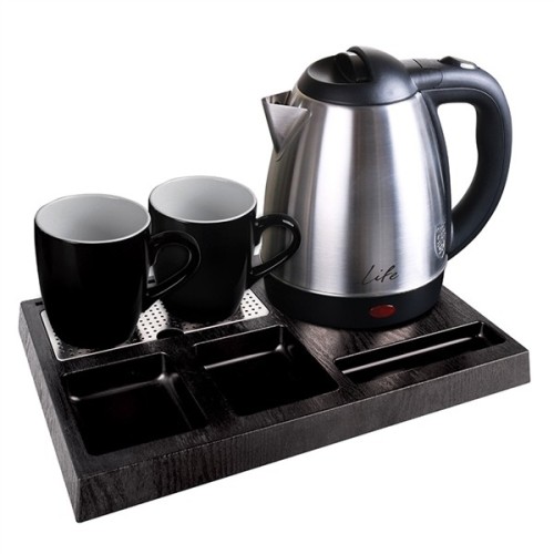 ΣΕΤ ΔΙΣΚΟΣ ΣΕΡΒΙΡΙΣΜΑΤΟΣ LIFE HTK-001 ΒΡΑΣΤΗΡΑΣ1,2LT  ΜΑΥΡΟ INOX ΜΕ ΒΥΣΜΑ & 2 ΦΛΙΤΖΑΝΙΑ(4ΤΜΧ)